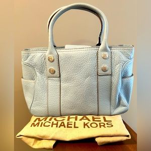 Michael Kors Pebble-grained Light Blue Handbag with Dustbag